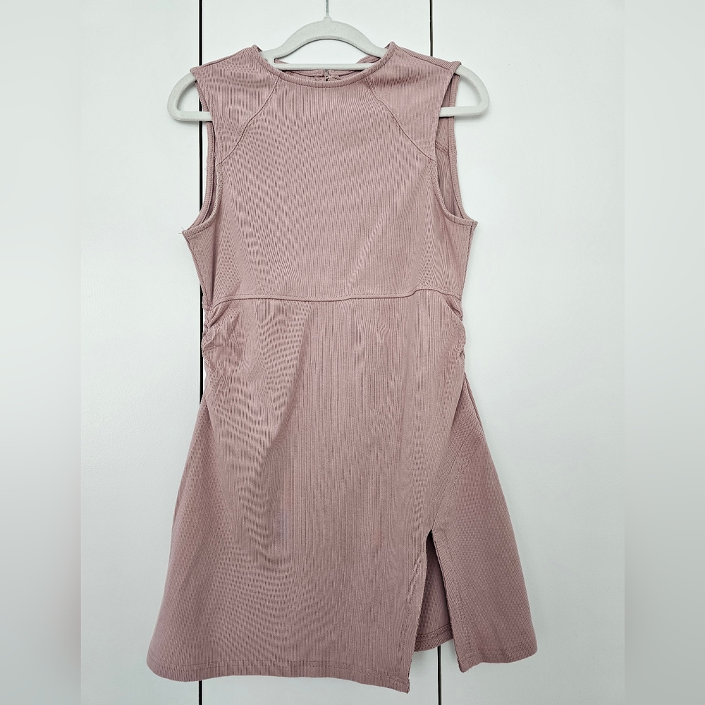 Pink Sporty Cotton Mini Dress with Matching Shorts – Size M (New)